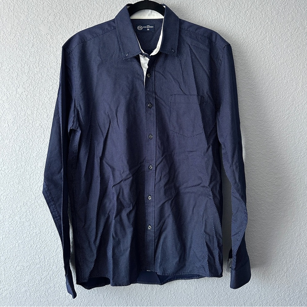 C&A Polka Dot Dress Shirt Sz M